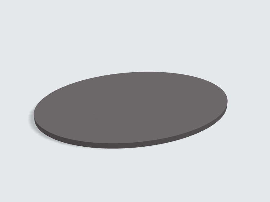 Tischplatte oval / kreisförmig Grau Matt Silktouch