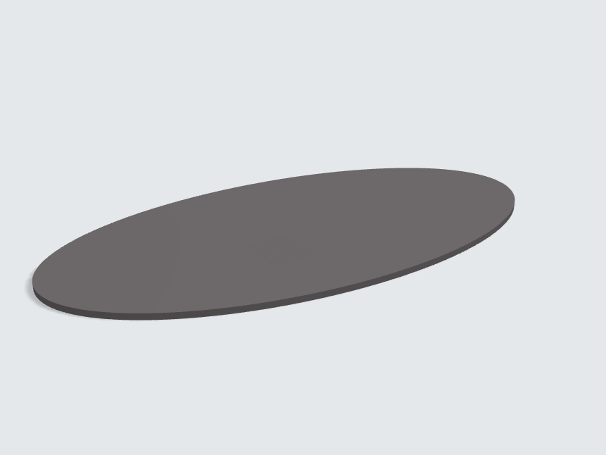 Tischplatte oval / kreisförmig Grau Matt Silktouch