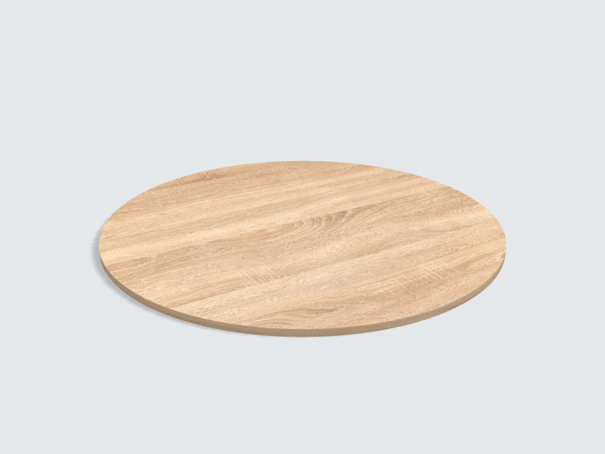 Tischplatte oval / kreisförmig H1145 ST10 Bardolino Eiche