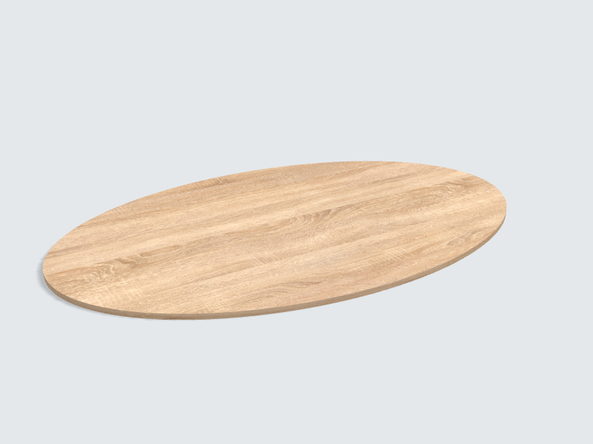 Tischplatte oval / kreisförmig H1145 ST10 Bardolino Eiche