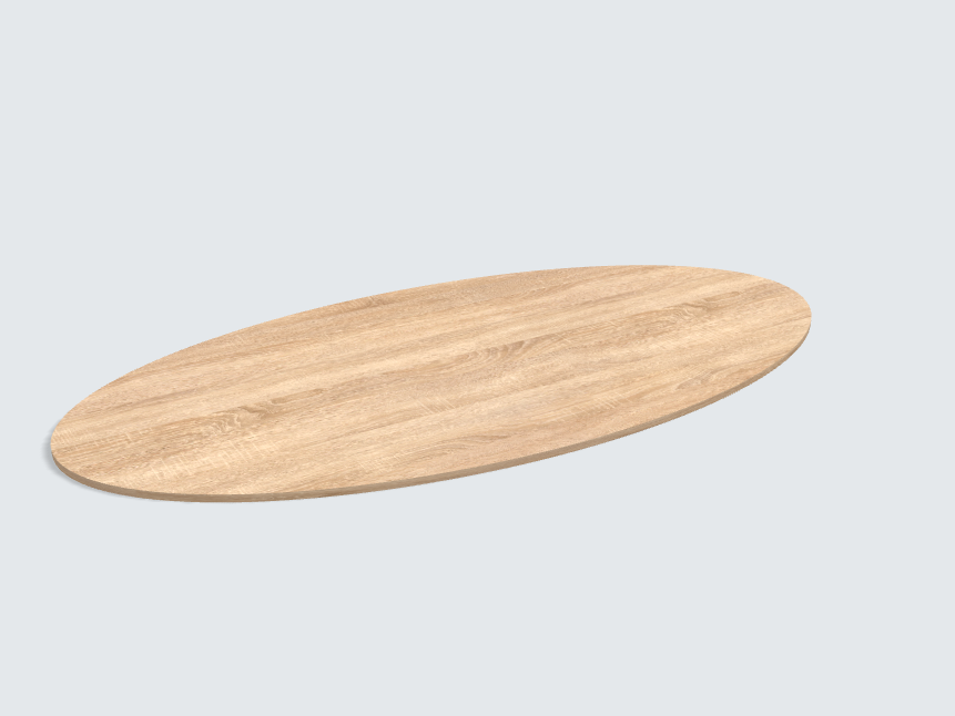 Tischplatte oval / kreisförmig H1145 ST10 Bardolino Eiche