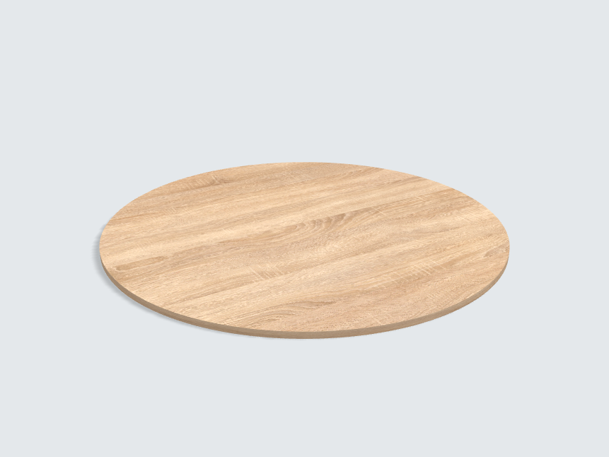 Tischplatte oval / kreisförmig H1145 ST10 Bardolino Eiche