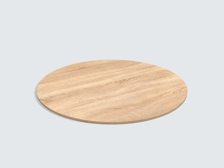 Tischplatte oval / kreisförmig H1145 ST10 Bardolino Eiche
