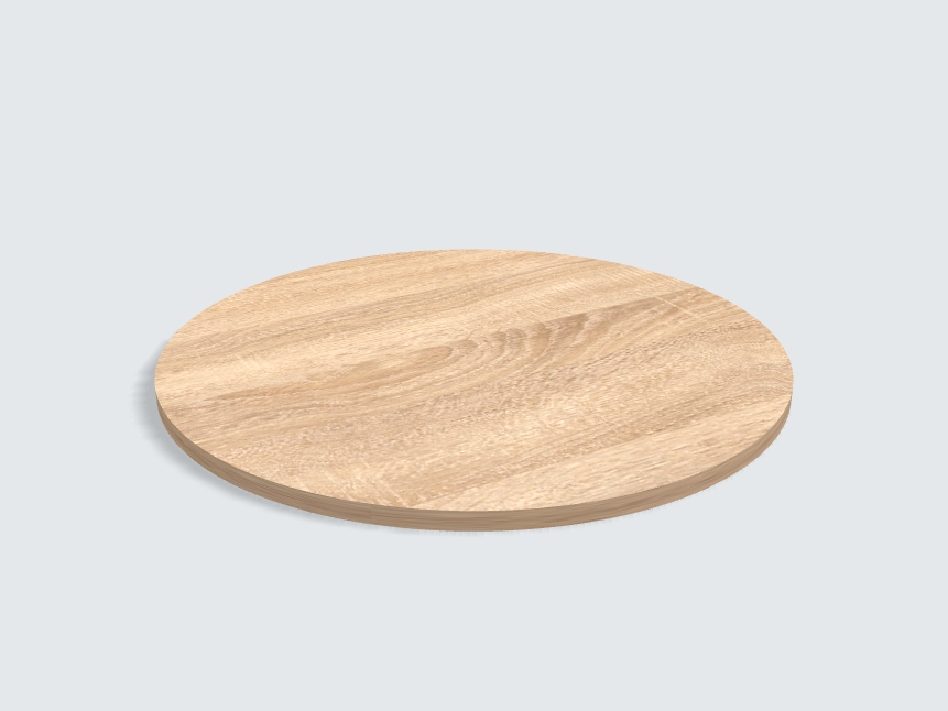 Tischplatte oval / kreisförmig H1145 ST10 Bardolino Eiche