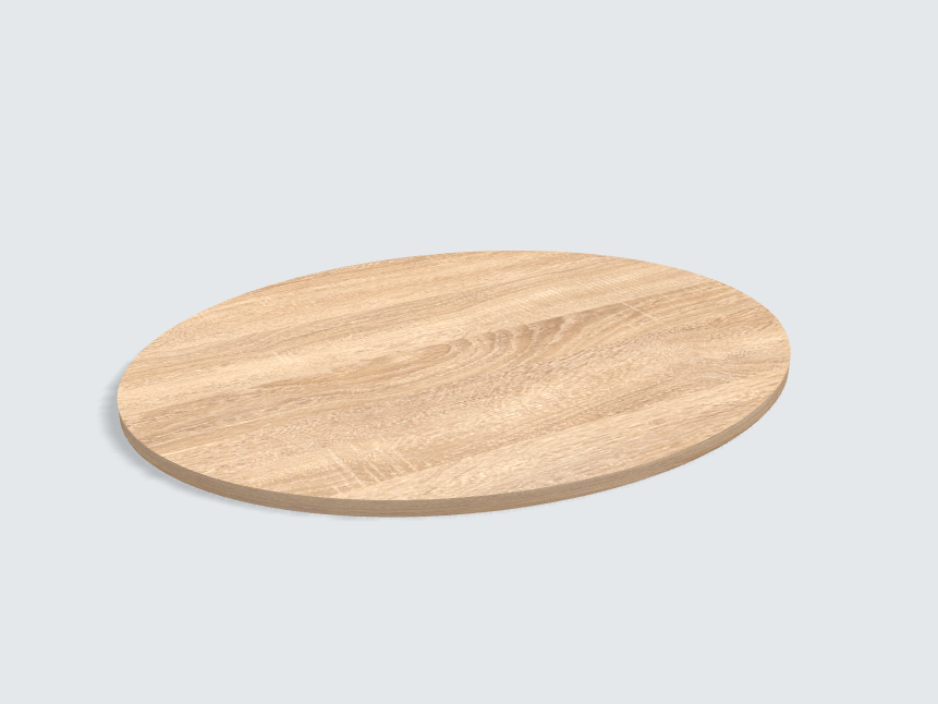 Tischplatte oval / kreisförmig H1145 ST10 Bardolino Eiche