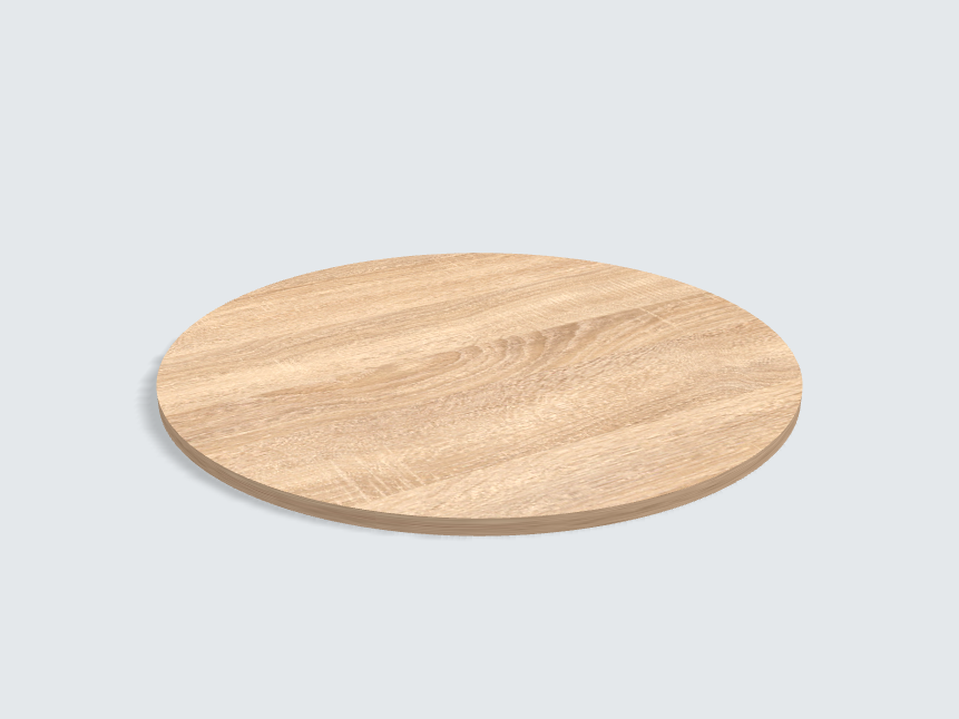 Tischplatte oval / kreisförmig H1145 ST10 Bardolino Eiche