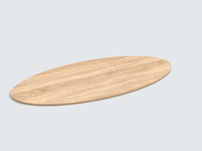 Tischplatte oval / kreisförmig H1145 ST10 Bardolino Eiche