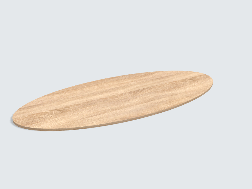 Tischplatte oval / kreisförmig H1145 ST10 Bardolino Eiche