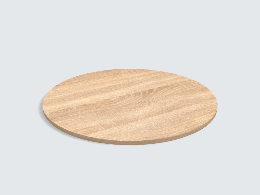 Tischplatte oval / kreisförmig H1145 ST10 Bardolino Eiche