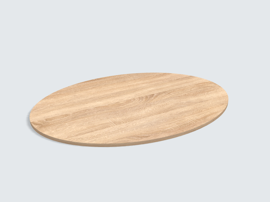 Tischplatte oval / kreisförmig H1145 ST10 Bardolino Eiche