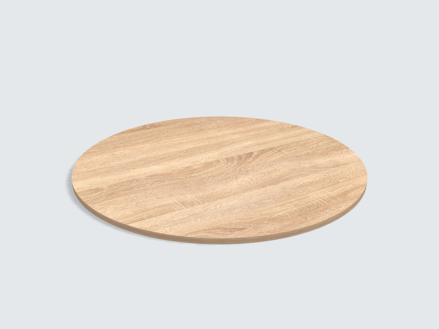 Tischplatte oval / kreisförmig H1145 ST10 Bardolino Eiche