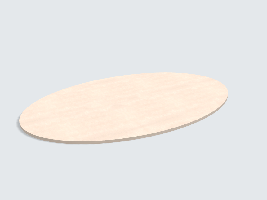 Tischplatte oval / kreisförmig Keramik Beige