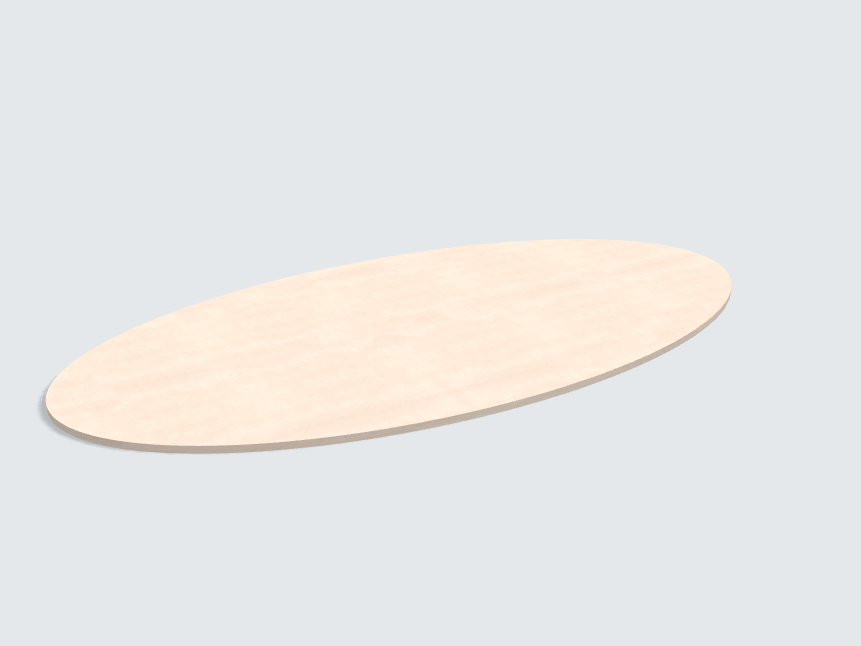 Tischplatte oval / kreisförmig Keramik Beige