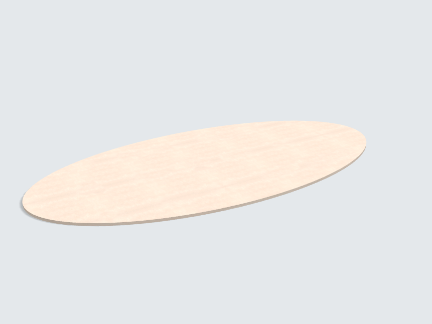 Tischplatte oval / kreisförmig Keramik Beige