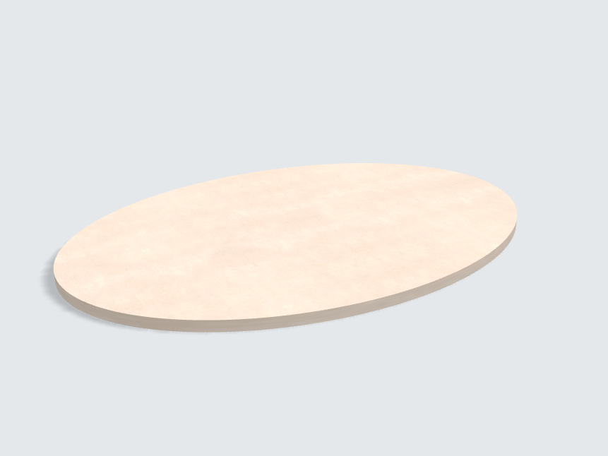 Tischplatte oval / kreisförmig Keramik Beige