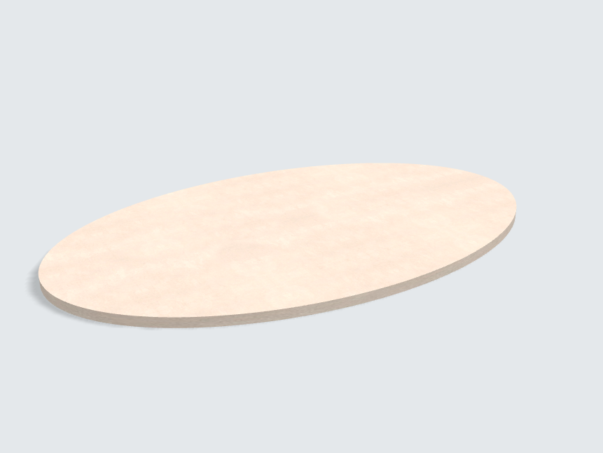 Tischplatte oval / kreisförmig Keramik Beige