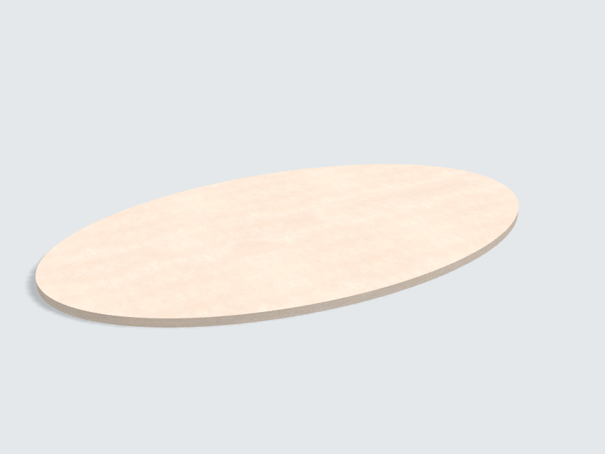 Tischplatte oval / kreisförmig Keramik Beige