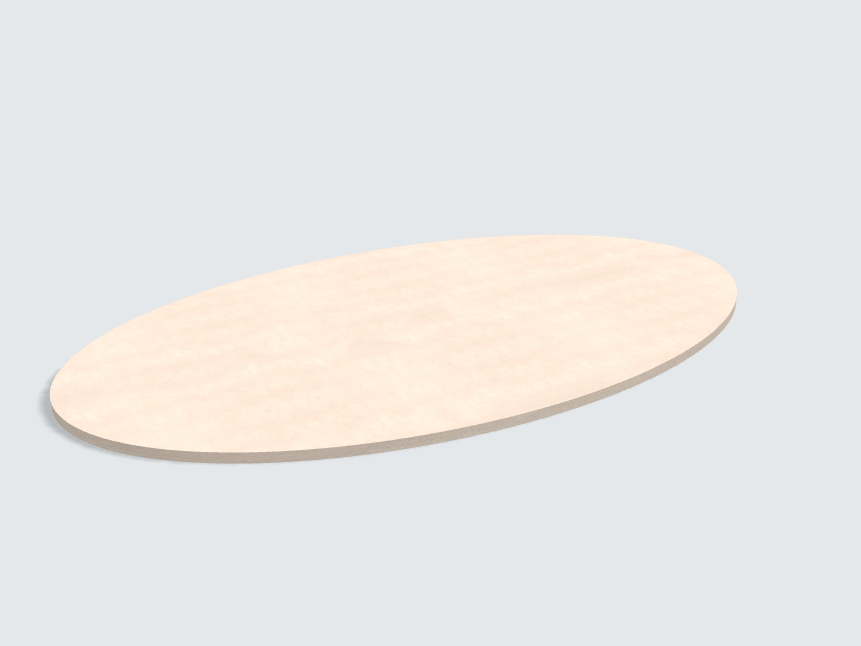 Tischplatte oval / kreisförmig Keramik Beige