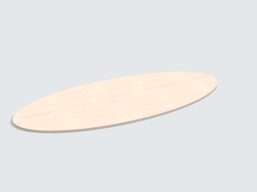 Tischplatte oval / kreisförmig Keramik Beige