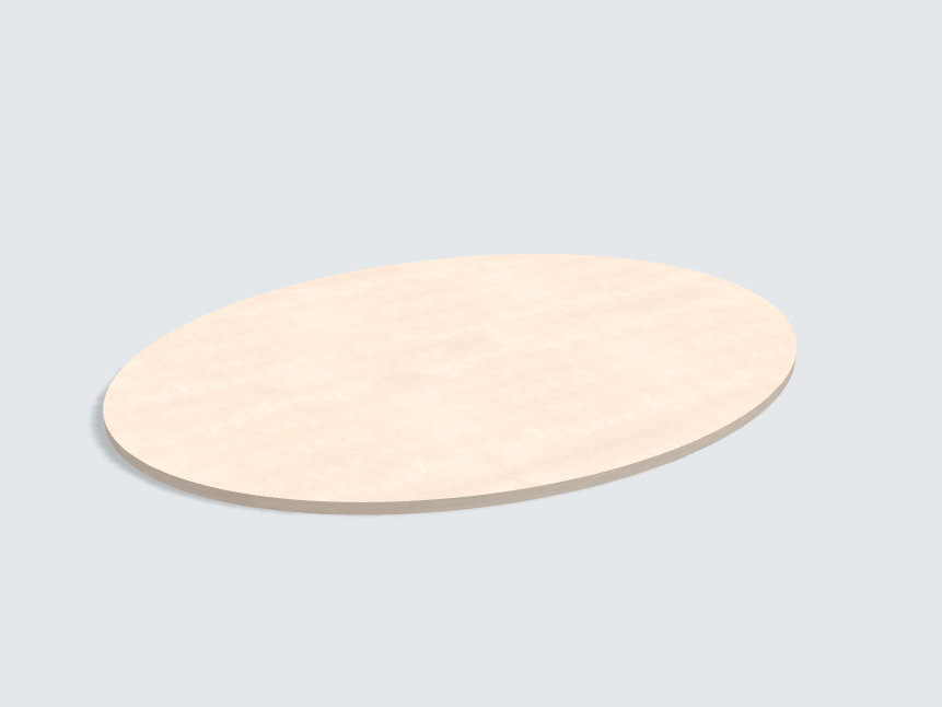 Tischplatte oval / kreisförmig Keramik Beige