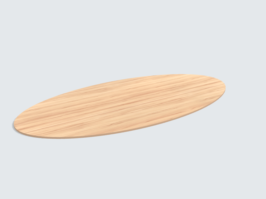 Tischplatte oval / kreisförmig Kernbuche