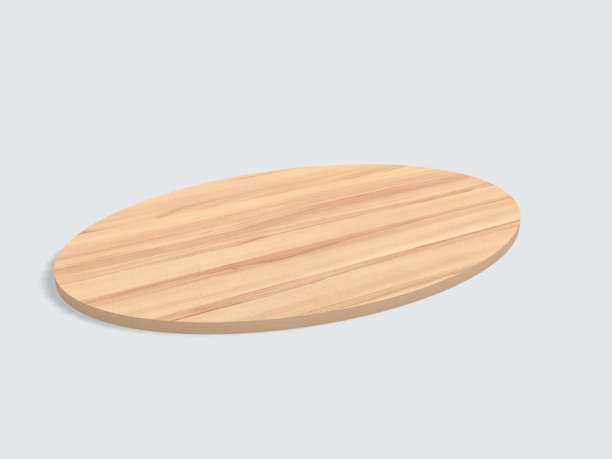 Tischplatte oval / kreisförmig Kernbuche