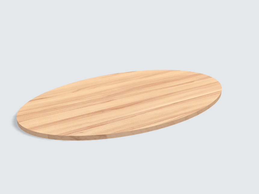 Tischplatte oval / kreisförmig Kernbuche