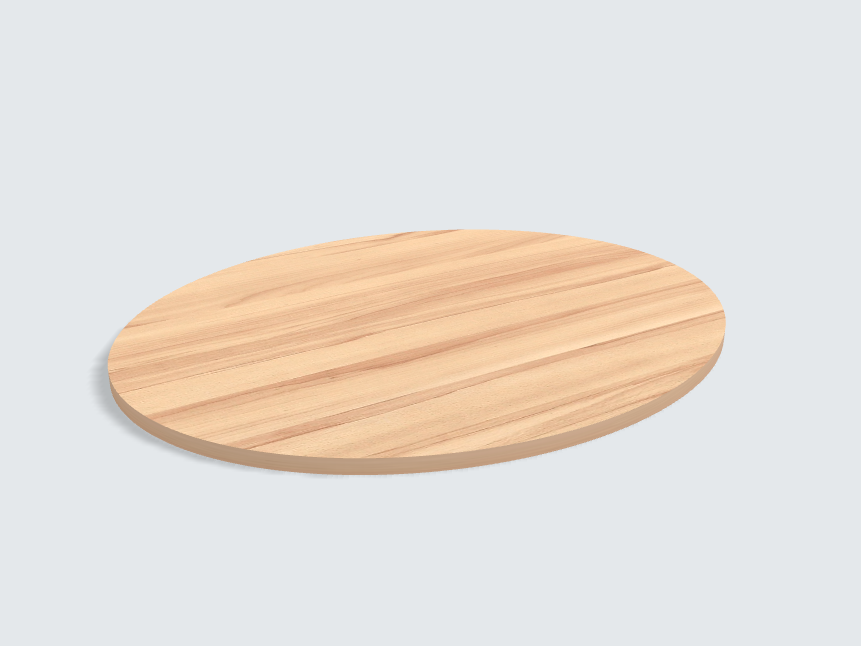 Tischplatte oval / kreisförmig Kernbuche