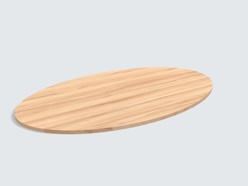 Tischplatte oval / kreisförmig Kernbuche