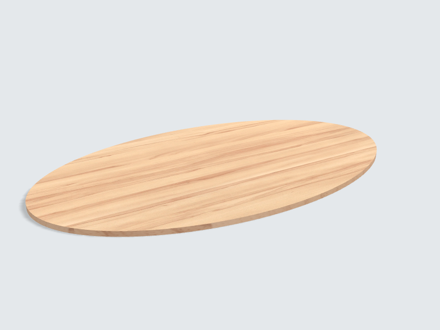 Tischplatte oval / kreisförmig Kernbuche