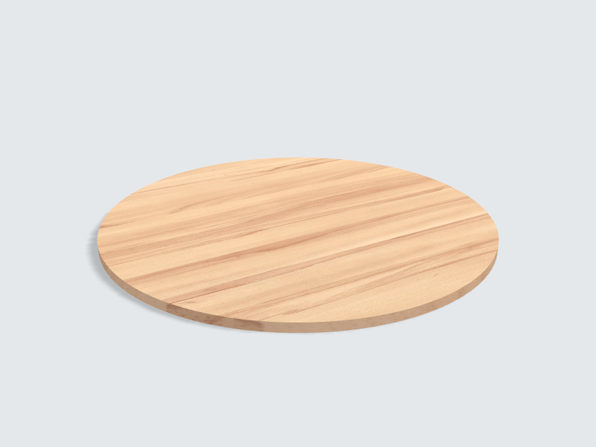 Tischplatte oval / kreisförmig Kernbuche