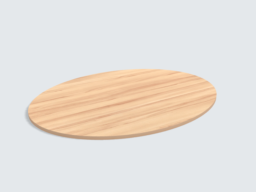 Tischplatte oval / kreisförmig Kernbuche