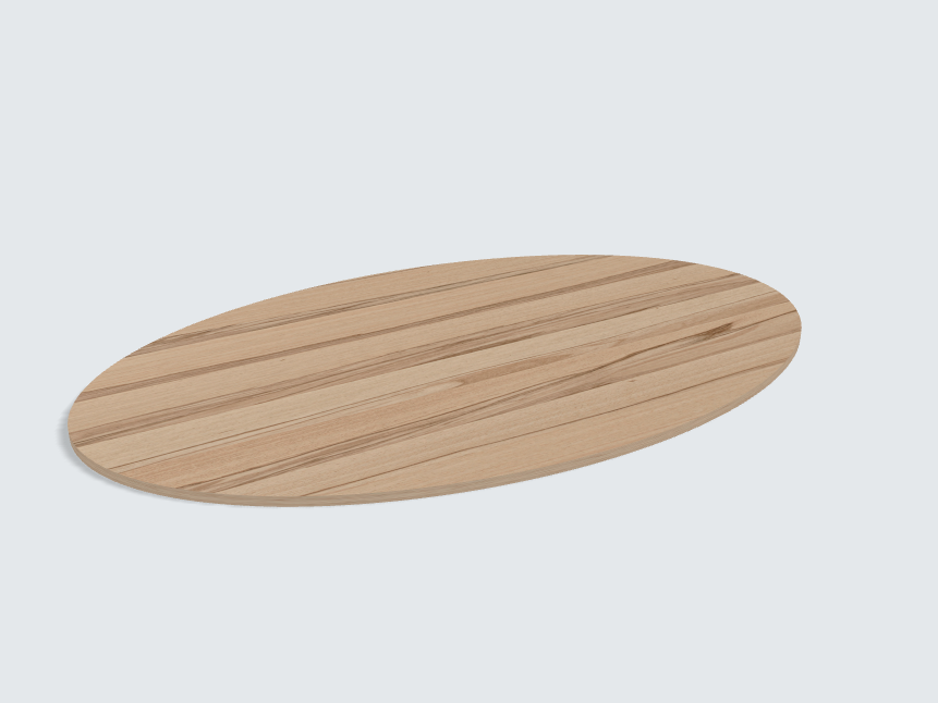 Tischplatte oval / kreisförmig Kernbuche Furnier