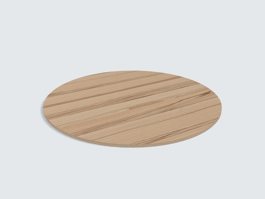 Tischplatte oval / kreisförmig Kernbuche Furnier