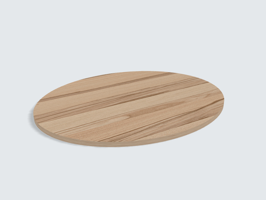 Tischplatte oval / kreisförmig Kernbuche Furnier