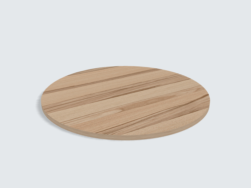 Tischplatte oval / kreisförmig Kernbuche Furnier