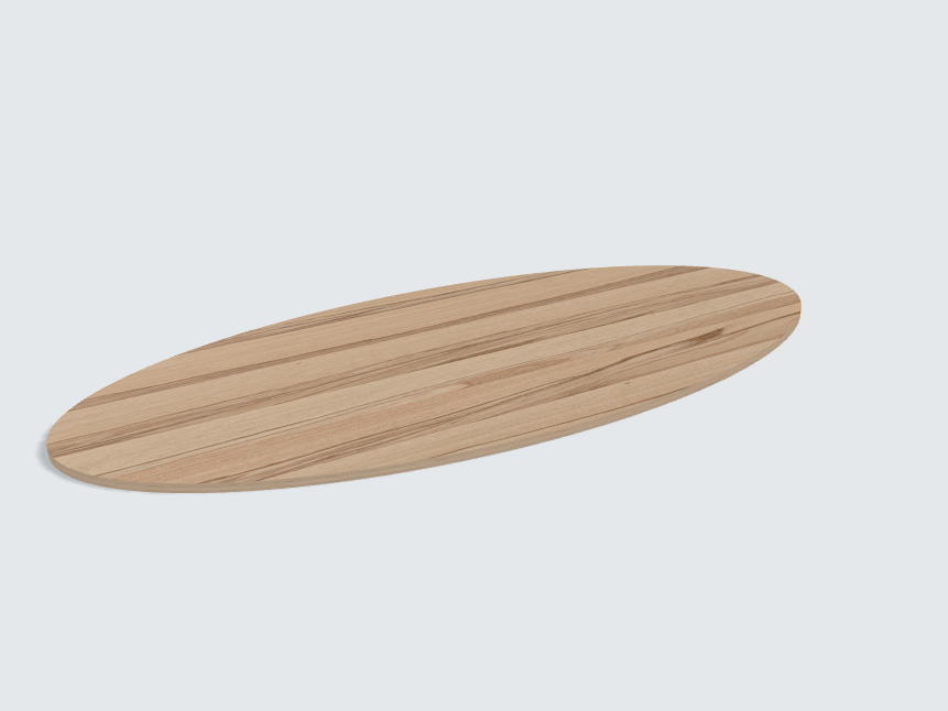 Tischplatte oval / kreisförmig Kernbuche Furnier