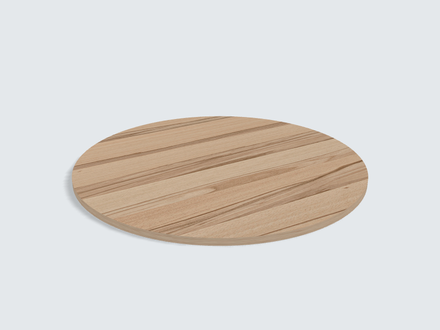 Tischplatte oval / kreisförmig Kernbuche Furnier