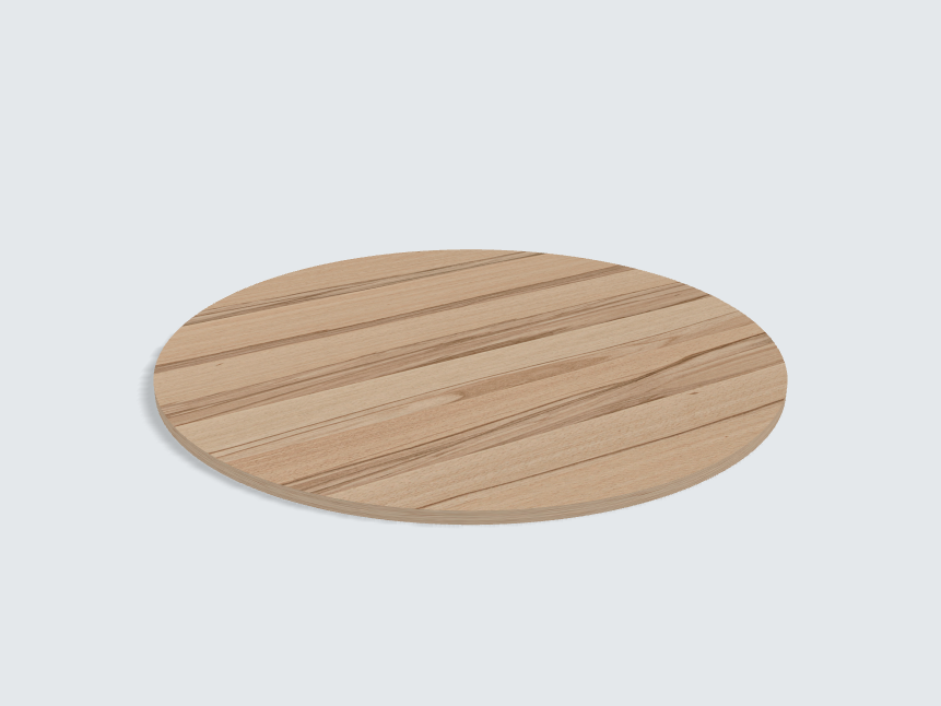 Tischplatte oval / kreisförmig Kernbuche Furnier