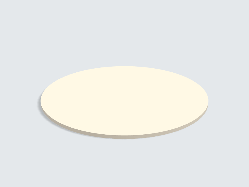 Tischplatte oval / kreisförmig Leinen Beige Silktouch