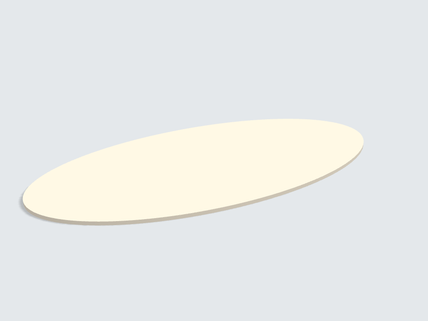 Tischplatte oval / kreisförmig Leinen Beige Silktouch