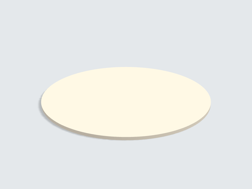 Tischplatte oval / kreisförmig Leinen Beige Silktouch