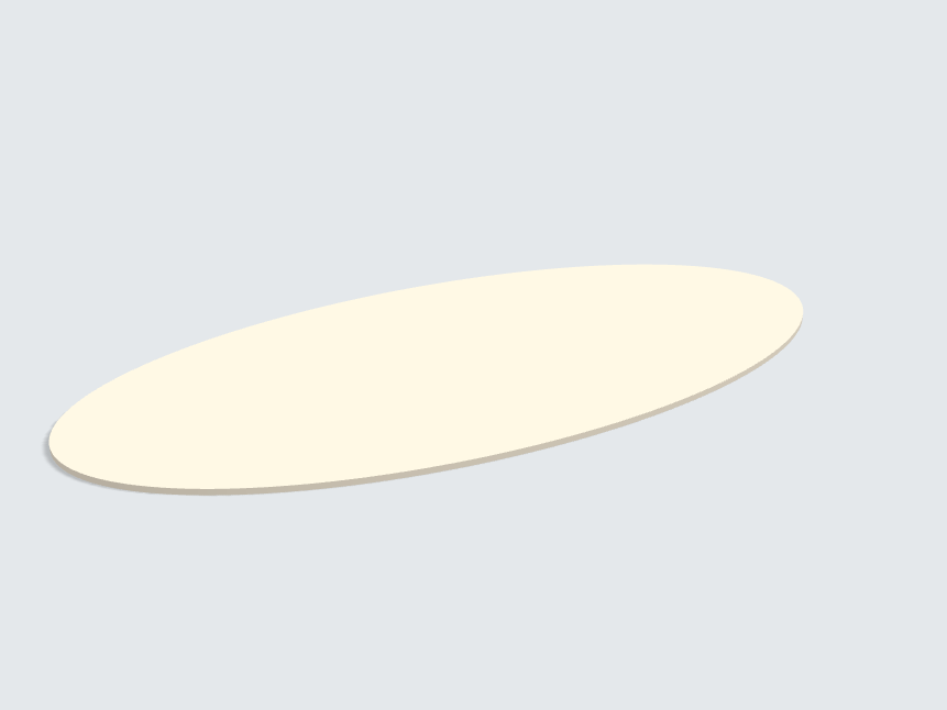 Tischplatte oval / kreisförmig Leinen Beige SilkTouch