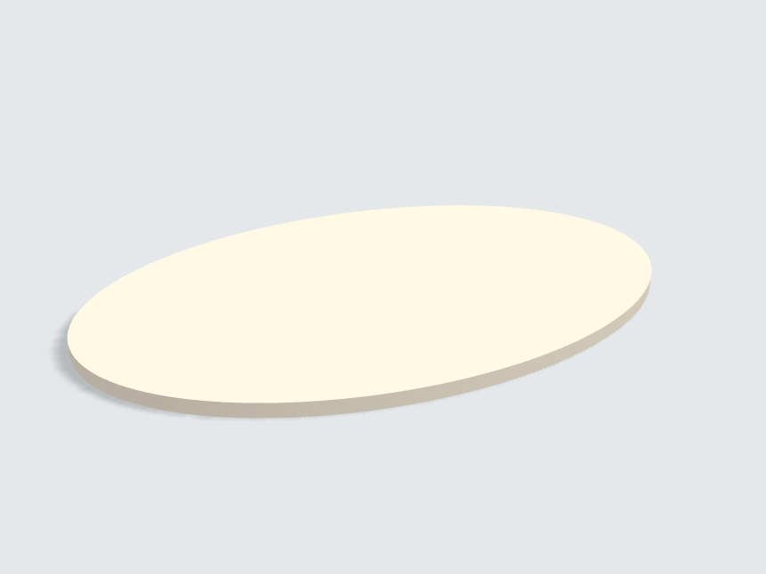Tischplatte oval / kreisförmig Leinen Beige Silktouch