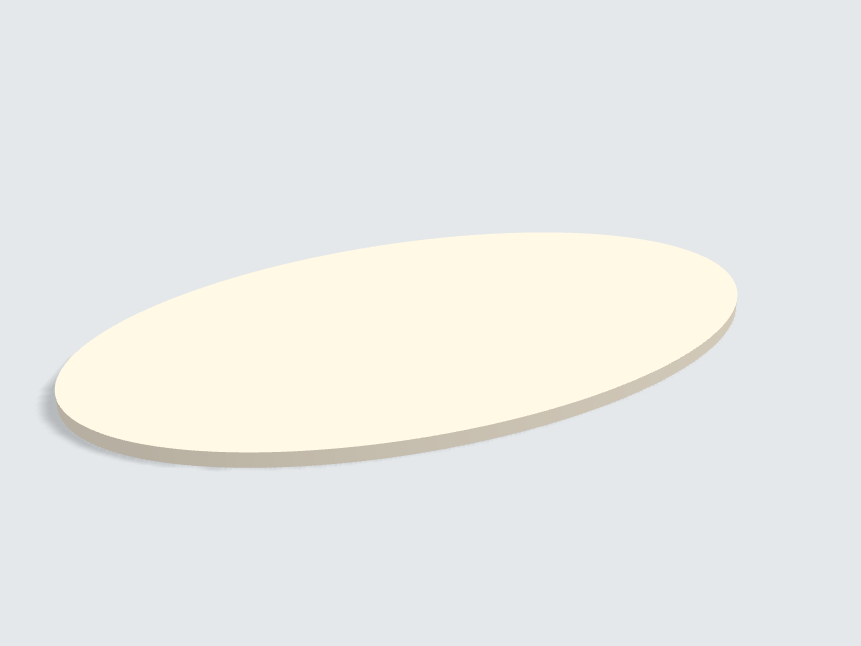 Tischplatte oval / kreisförmig Leinen Beige Silktouch