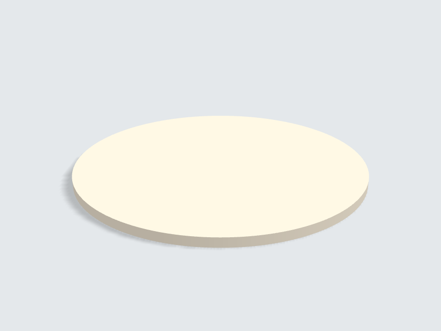 Tischplatte oval / kreisförmig Leinen Beige Silktouch