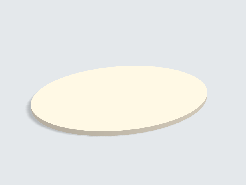 Tischplatte oval / kreisförmig Leinen Beige Silktouch