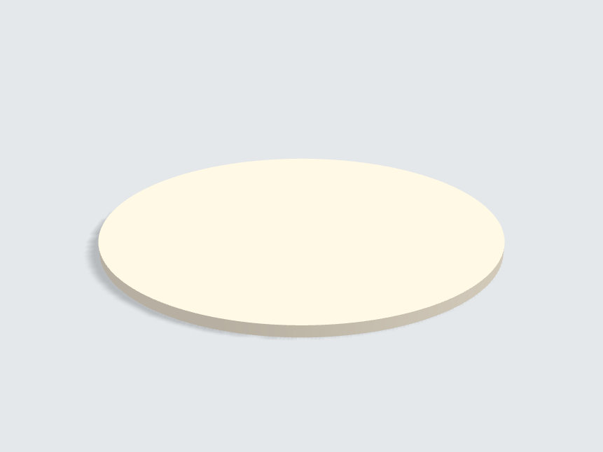 Tischplatte oval / kreisförmig Leinen Beige Silktouch