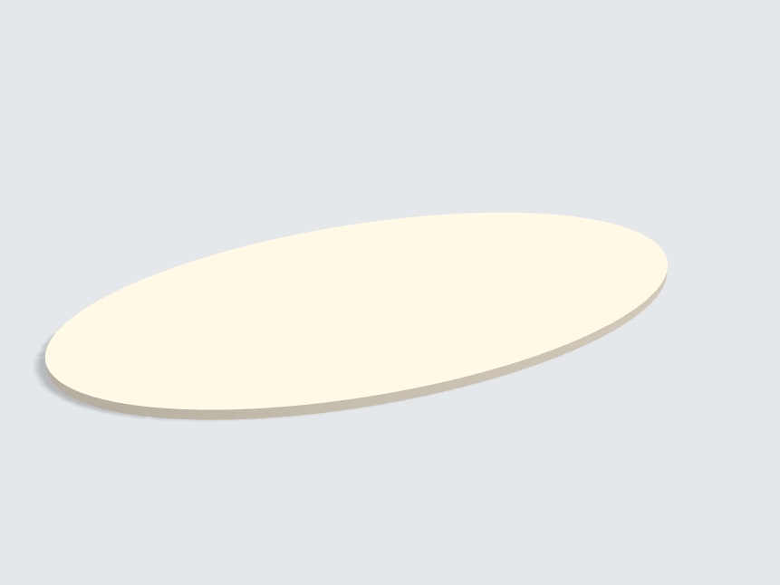 Tischplatte oval / kreisförmig Leinen Beige Silktouch