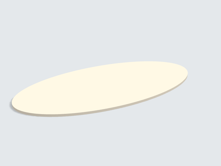 Tischplatte oval / kreisförmig Leinen Beige Silktouch